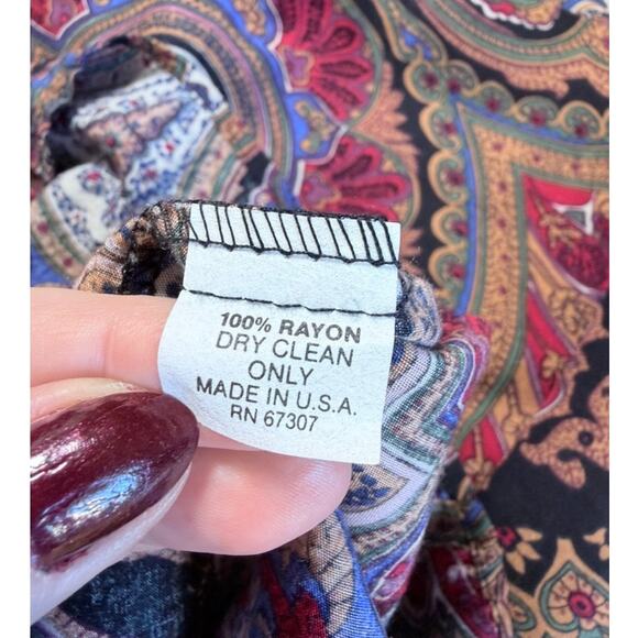 Vtg Lee Winter 2pc Set Separates Sz 8 Dark Paisley Heritage Classic Preppy Brit - Picture 5 of 16